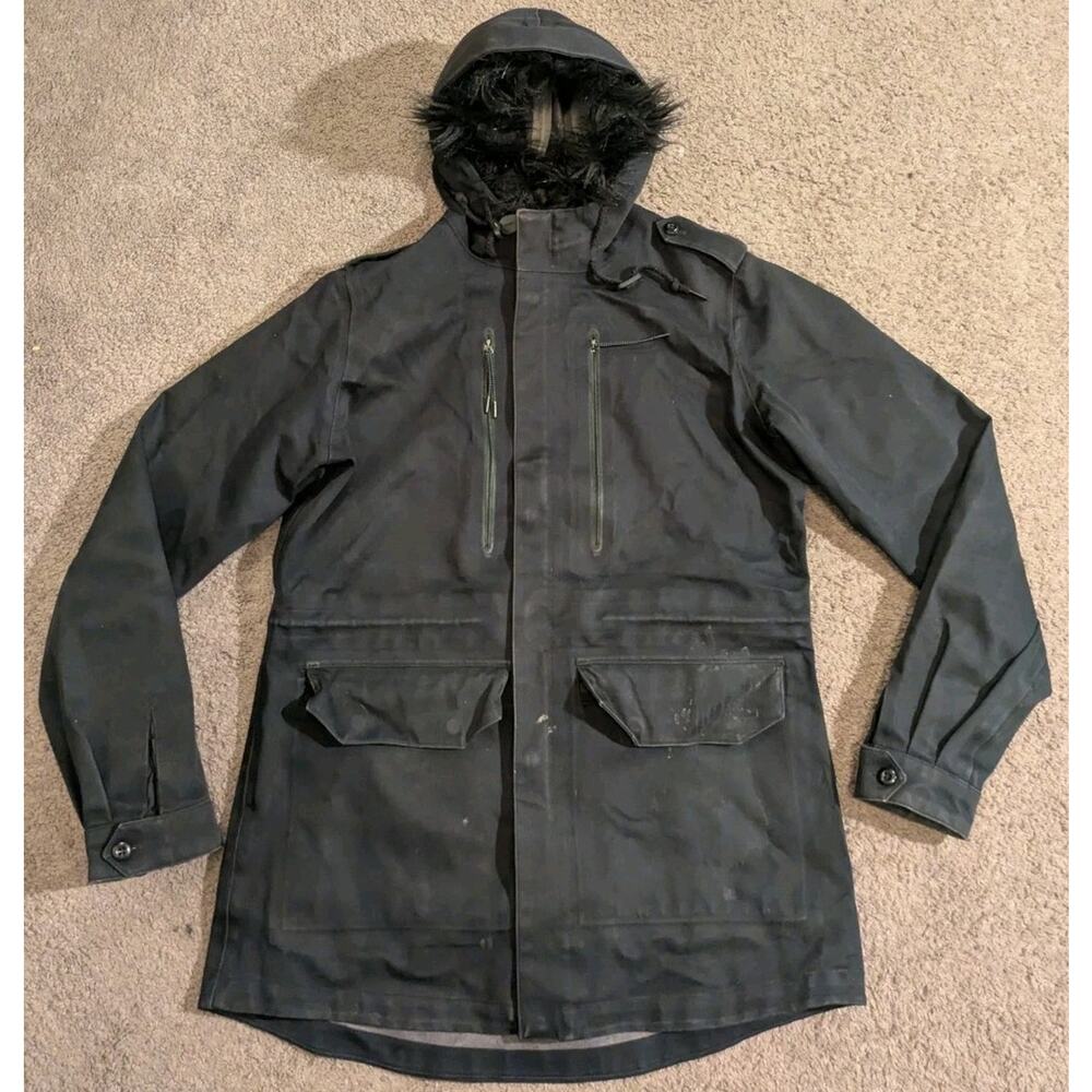 Nike Tech Pack Fur Hooded Black Chore Jacket Women's Large